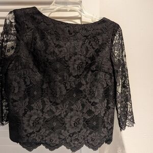 1950's Elegant Black Lace Women's Top